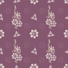 Obraz premium seamless floral pattern , Motif ethnic floral seamless textil, embroidery, print striped ornament floral, pattern, design for wrapping, silk, scarf, background, text