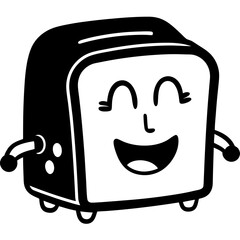 A Happy Toaster Winking silhouette vector illustration