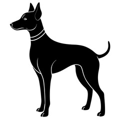 A dog with one ear up and one ear down silhouette vector illustration