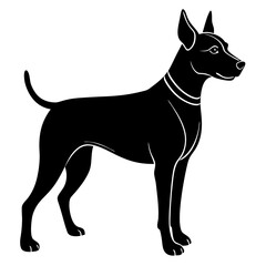 A dog with one ear up and one ear down silhouette vector illustration
