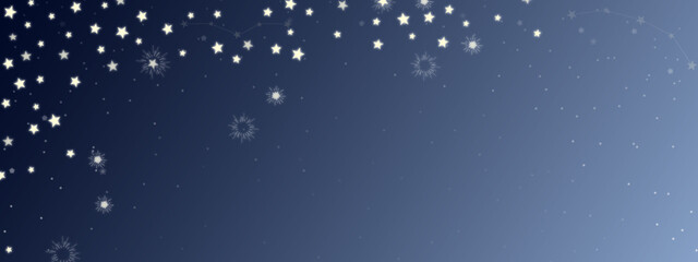 A stunning celestial background featuring glowing stars and a deep blue gradient sky. This dreamy, magical night scene is perfect for digital wallpapers, graphic design, holiday themes