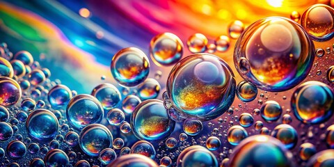 Microscopic Water Bubbles: Molecular Essence, Abstract Science Background