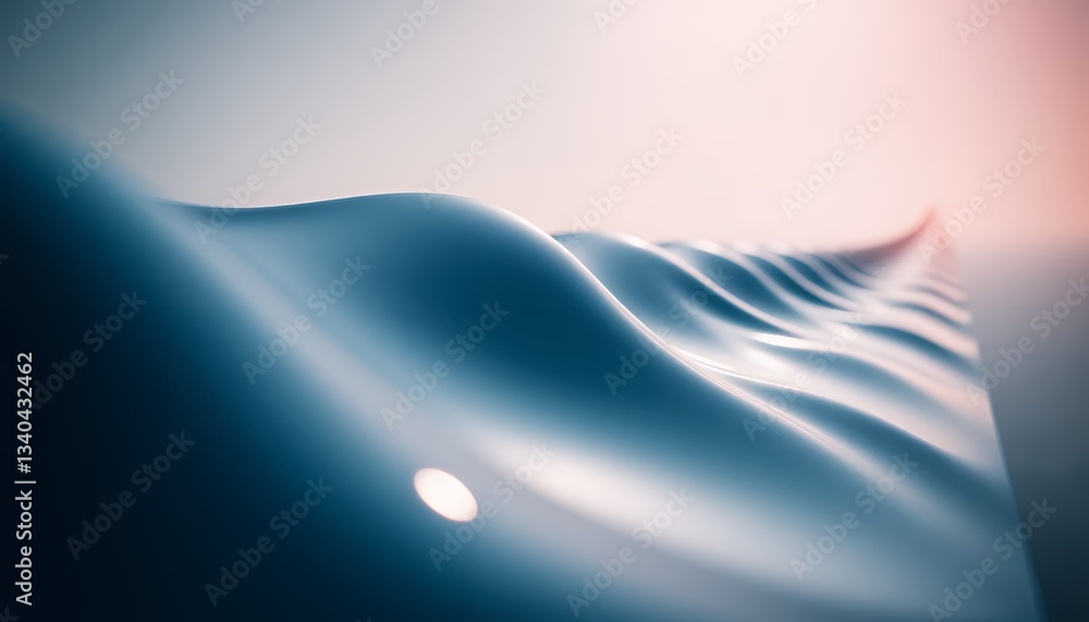 Poster abstract blue and teal wave pattern background soft lighting smooth surface
