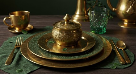 Intricate Gold Architectural Columns and Friezes Decorative Ornate Design Classical Style