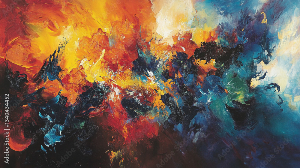 Aufkleber abstract background with vibrant colors resembling a gasoline spill art pattern, swirls of color int