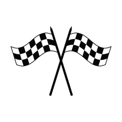 Racing flag icon. checkered flag for car racing. displayed at start and finish line. sports competition. black and white flag