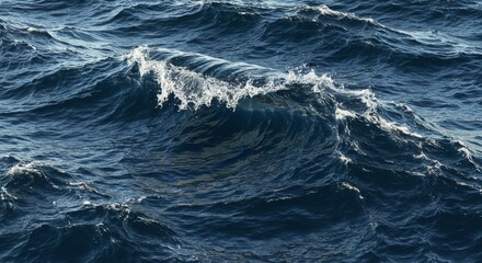 Fototapeta premium Dramatic Ocean Waves Crashing Deep Blue Water Texture Powerful Sea Surface