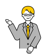 上半身のポーズ_シンプルなシニアの会社員の男性20