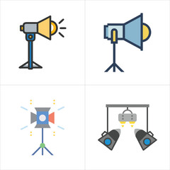 Stage Light vector icon set