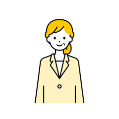 上半身のポーズ_シンプルなシニアの会社員の女性01