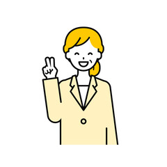 上半身のポーズ_シンプルなシニアの会社員の女性04