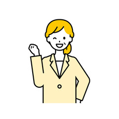 上半身のポーズ_シンプルなシニアの会社員の女性05