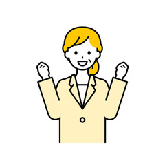 上半身のポーズ_シンプルなシニアの会社員の女性06