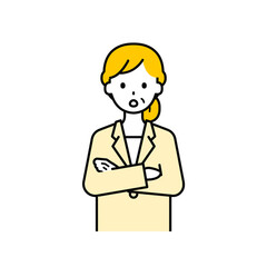 上半身のポーズ_シンプルなシニアの会社員の女性11