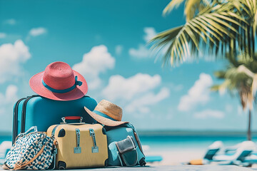 Organizing Luggage on Summer Day, ensuring all items are secure for an easy and efficient travel experience.