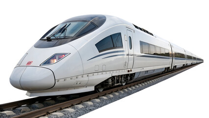 Fototapeta premium High-Speed Train: Modern Railway Transportation, Passenger Train on Tracks