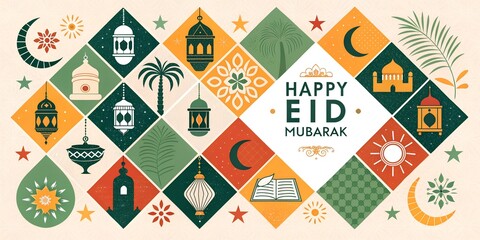  "Happy Eid Mubarak Celebration Design"