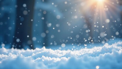 Naklejka premium Softly falling snowflakes gently kiss the ground, serene atmosphere, nature, frozen ground