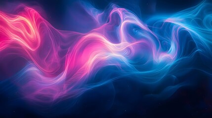 Fototapeta premium Surreal Glowing Fluid in Deep Space