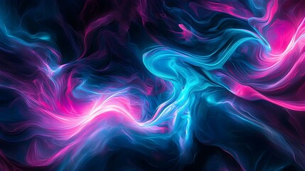 Obraz premium Surreal Glowing Fluid in Deep Space