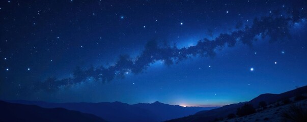 Starry night sky with bright stars and planets in the dark blue universe background ,  blackness,  nebulae,  astronomy