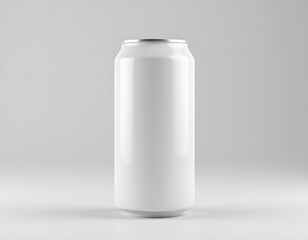 White Beverage Can on Clean Background