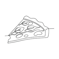 SingleLine Drawing of a Delicious Savory Tart Slice