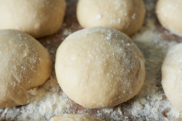 Preparation of dough. Yeast dough. Selective focus.