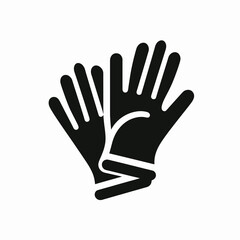 Fototapeta premium very simple flat and minimalist Gardening Gloves silhouette in black on a white background