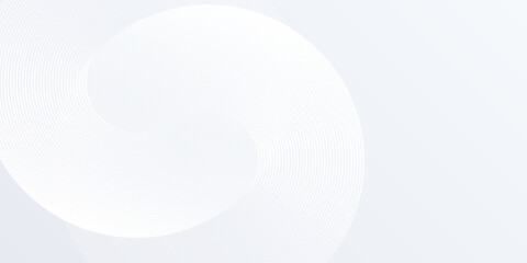 Modern white background with white circle lines. Digital future technology concept abstract simple art modern
