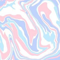 Abstract design featuring swirling pastel colors, primarily pink, blue, and white. The design resembles marbled textures with smooth, organic curves, creating a soft, flowing appearance.