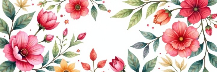 Whimsical Watercolor Floral Pattern, background, watercolor