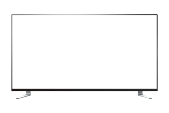 Modern monitor screen with black frame isolated on white and transparent background