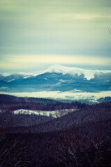 mountain landscape with snow