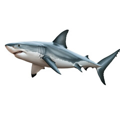 Obraz premium white shark PNG transparent background 