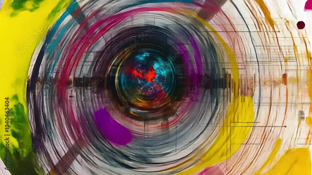 Poster vibrant swirl: a mesmerizing swirl of dynamic, vivid colors creating a visual spectacle, suggestive 