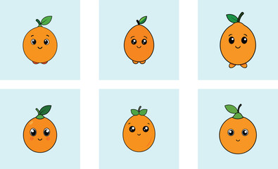 Cute kumquat cartoon vector