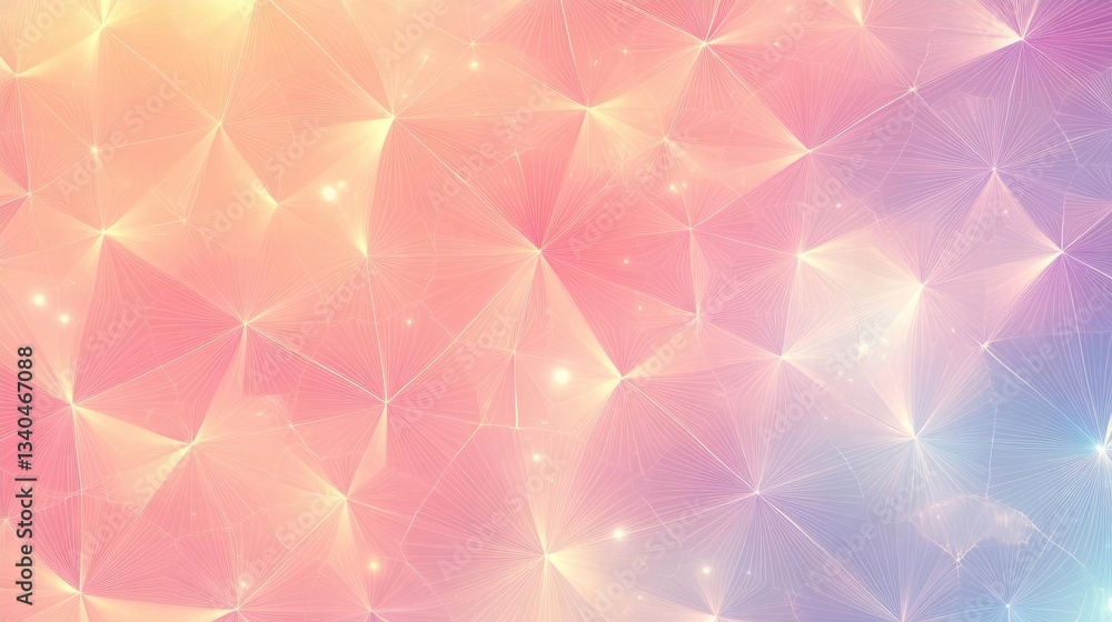 Poster abstract geometric pastel background with glowing triangleswith glowing triangles and colors gradien