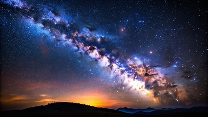 Fototapeta premium Minimalist Night Sky: Milky Way Galaxy and Stars Stock Photo