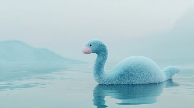 Space Pastel Blue View Right Pink Prehistoric Tanystropheus