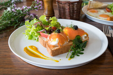 American breakfast on the table