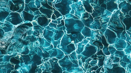 Water surface, gentle waves, deep blue, turquoise tones, sunlight reflections, natural pattern, wave, realistic texture, calm and refreshing, ocean, lake, nature background, movement, banner.