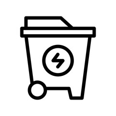 Icon Line Eenergy Recycle trash bin. Renewable energy, ecology and energy alternative. Outline icon concept
