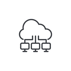 Cloud Computing Network line icon