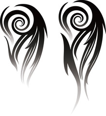 クールなトライバルタトゥーイラスト