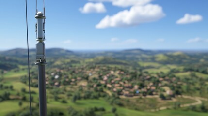 Obraz premium Wireless 5G Tower in Rural Area: Bridging the Digital Divide with High-Speed Internet Access