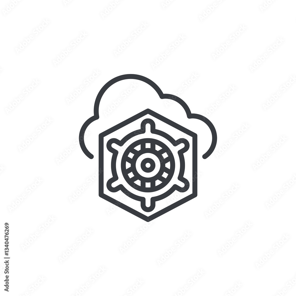 Poster kubernetes line icon