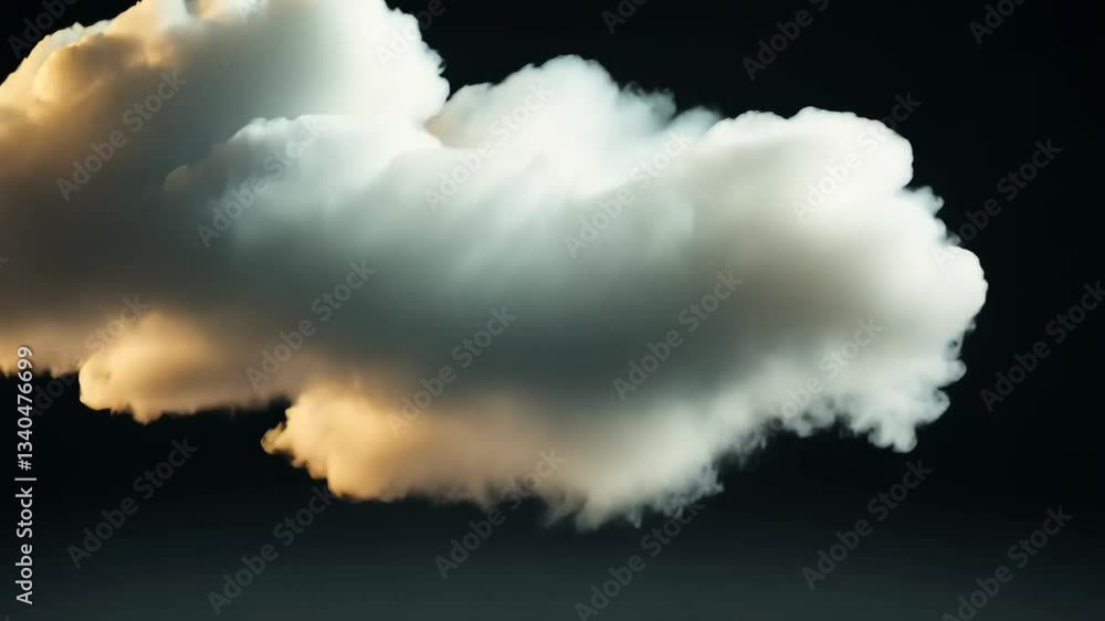 Poster soft white clouds drifting against a dark background create a serene atmospheric effect