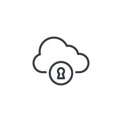 Cloud Encryption line icon