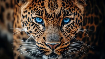 Obraz premium Close-Up Profile of a Majestic Leopard Showcasing Its Striking Spots and Intense Gaze in the Wild